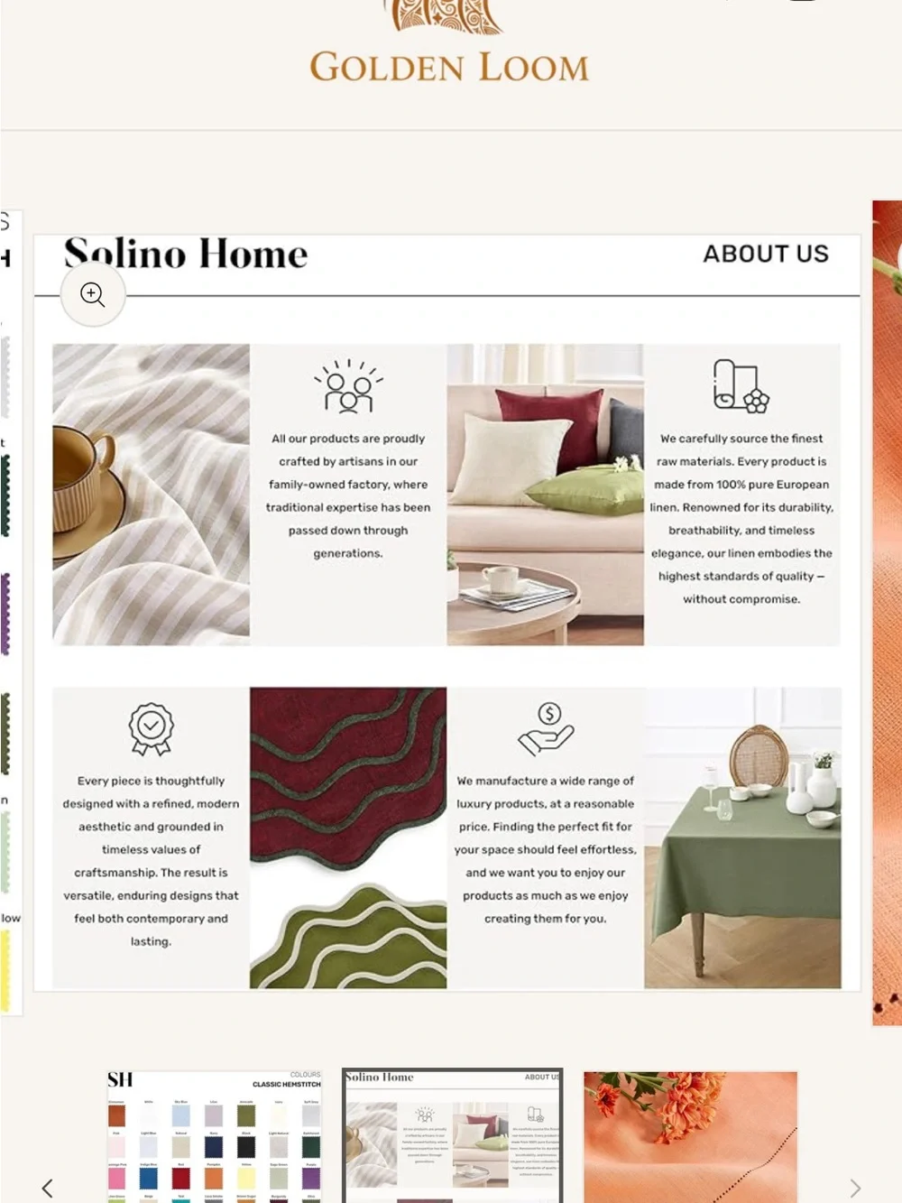 NEW Solino Home Linen Coral Table RunneR - 100% Pure Linen Hemstitch